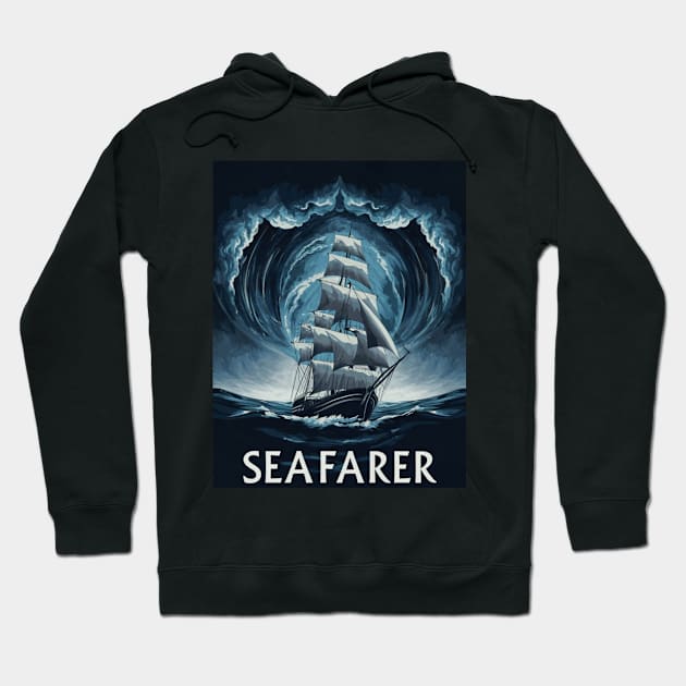 Ship Artwork Sea Travel Painting Hoodie by Abeer Ahmad